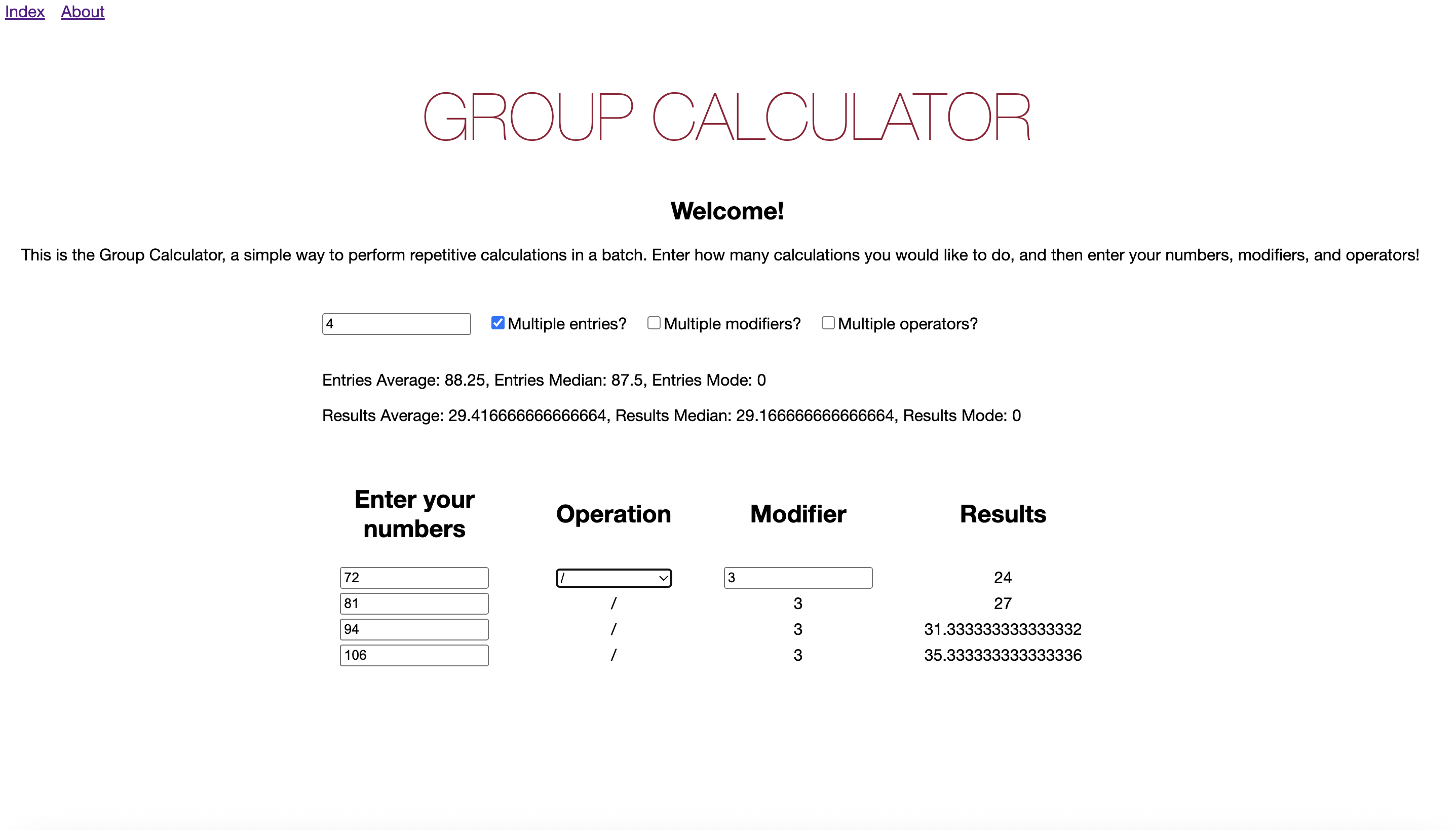 Group Calculator